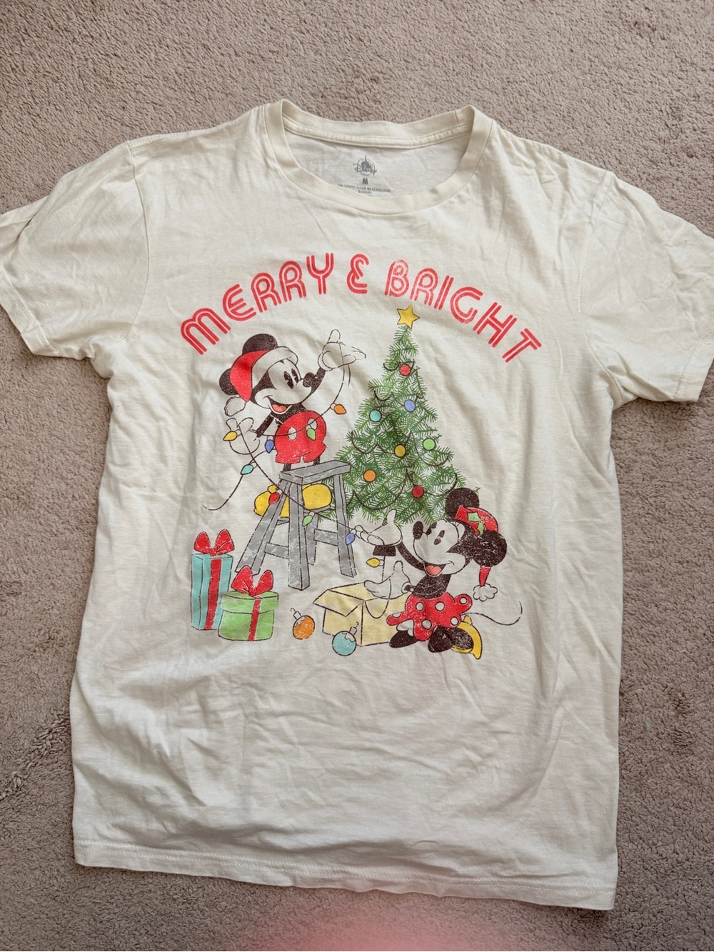 Disney Mickey & Minnie Mouse "Merry & Bright" Christmas Graphic Tee
